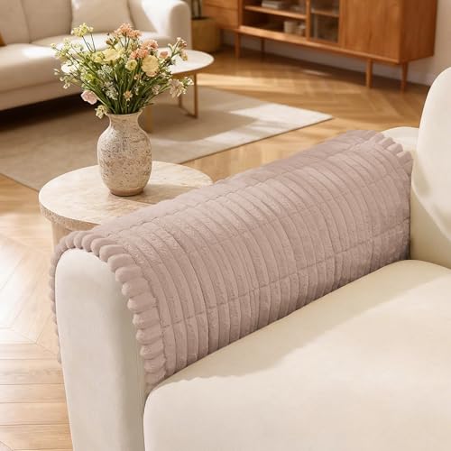 YSTELLAA Housse D'accoudoir De Canapé Flanelle, Housse Canape d'angle Anti-Taches, Universelle Antidérapante Couvre Canapé, Protege Canape pour...