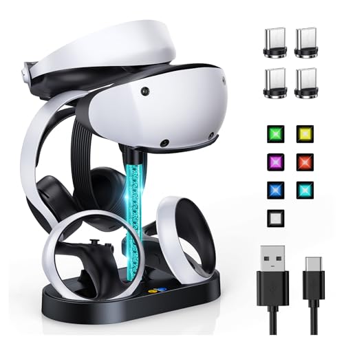 FASTSNAIL RGB Charging Stand &amp; Storage Station for PlayStation VR2 - Black