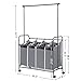 SONGMICS 4-Section Laundry Sorter, Rolling Laundry Hamper with Hanging Bar, Heavy-Duty Laundry Basket, Lockable Wheels Hampers for Laundry, 4 x 13.2 Gal., Gray URLS44GS