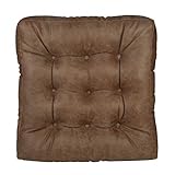 Klear Vu Gripper Home Faux Leather Square Seat, Non-Slip Bottom, Tufted Extra Thick Floor Cushion...