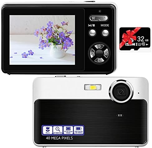 Digital Digital camera, 40MP 1080P Rechargeable Pocket Journey Digital camera with Macro Operate, 16X Digital Zoom Slim Classic Level and Shoot Digital camera 2.4 Transportable Running a blog Digital camera for Teenagers Seniors