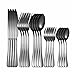 LCCDSD Bestecksätze Western Besteck Set 20 Stück Edelstahlbesteck Set Gold Geschirr Sets Gabel Löffel Messer Home Geschirr Wohnung Rostfreier Stahl (Color : Black)