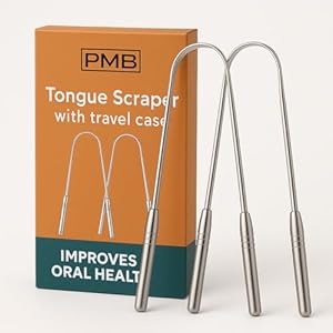 Stainless Steel Tongue Scraper – 2 Pack U-Shaped Metal Tongue Cleaner for Adults & Kids | Oral Hygiene Tool for Fresh Breath | Rustproof Tongue Scrapers with Travel Cases by Revyve
