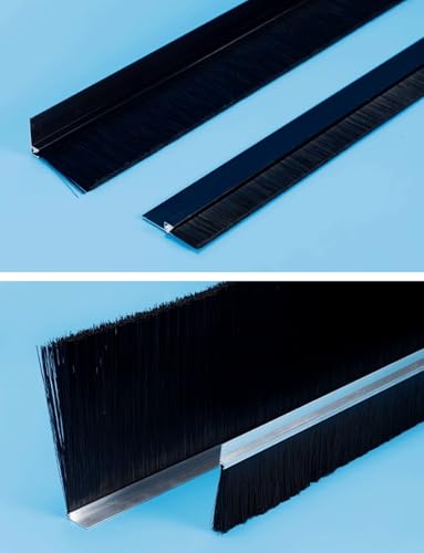 100 cm Zamiatacz do drzwi ze stopu aluminium typu H ze szczotką – przemysłowa dolna listwa uszczelniająca do szczelin zatrzymuje zanieczyszczenia (5,5 cm) - i skuteczne rozwiązanie