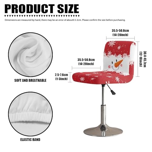 Image of Bar Stool Covers with Backs Christmas Smiley Snowmen Dust Proof Bar Stool Chair Covers Xmas Dining Room Barstool Chair Seat Set of 2