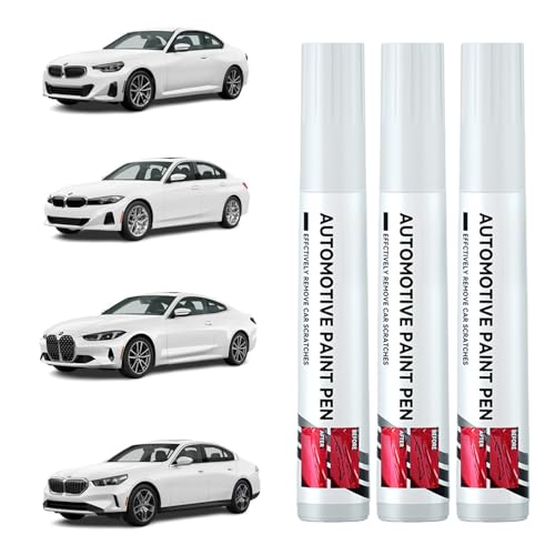 All Cars Magic Pen for Car Scratches, White Magic Car Scratch Removal Pen, Magic Pen for Car Scratches Quick & Easy Fix, Car Scratch Remover Pen for Vehicles, Weatherproof Fits All Cars, 3 PCS