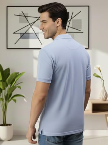 Image of Lux Cozi Men's Cotton Solid Polo Tshirt | Collar Tshirts | Half Sleeves | Stylish & Premium All Day Wear | Pack of 1