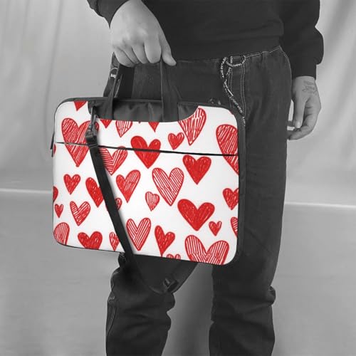 Sac pour ordinateur portable 15,6 rouge pochette PC cœurs - 6