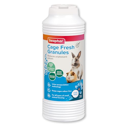 Beaphar | Cage Fresh Granules | For Animal Cages & Hutches | Absorbs Odours | Keeps Cages Fresher for Longer | Uses Probiotics to Trap and Destroy Smells | Fresh Scent | 600g