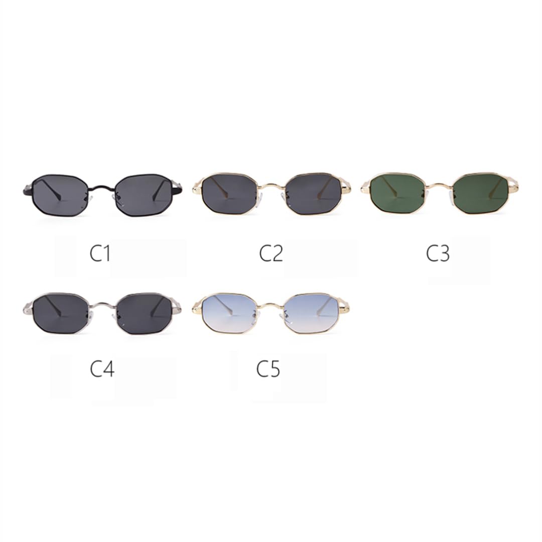 Gafas de sol pequeñas para mujeres y hombres, montura de metal retro, Steampunk, Uv400