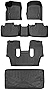 MAXLINER Floor Mats 3 Rows and Cargo Liner Behind 3rd Row Set Black Compatible with 2016-2021 Dodge Durango with 2nd Row Bucket Seats