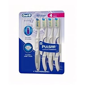Oral-B Pulsar Vibrating Bristles Toothbrush, Medium, 4 Pack