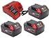 Produktbild FengBP®3 x M18 18V 5.0Ah Akku für Milwaukee M18 48-11-1828 48-11-1840 C18B M18BX M18B4 M18B5 M18 XC Red Li-ion +für Milwaukee Ladegerät M12 M14 M18 Milwaukee M18 Akku-Schlagschrauber