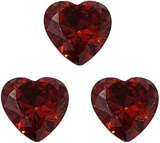 8,50 quilates/3 piezas de color rojo con forma de corazón de circonita de calidad de corte brillante de circonita americana/circonita cúbica para hacer joyas ~ Tamaño 7 mm-B07V4KP8MRNAMZ, S