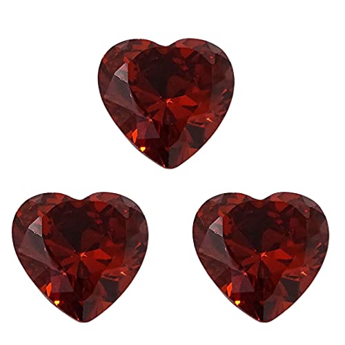Zircon rouge cœur 7 mm coupe américain brillant pour bague et boucle