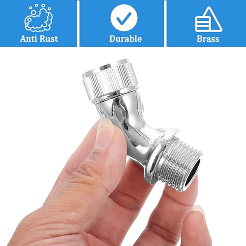 AWXYG Shower Head Elbow Adapter,45°G1/2 Male to Female Shower Arm Extension Connector for Wall-mounted Shower or Handheld Shower Head Connector, Solid Brass, Polish Chrome