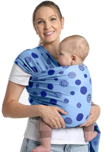 Anecoes Baby Wraps Carrier - Polka Dots Pattern - All-in-One Baby Wearing Wrap Hands-Free Design...