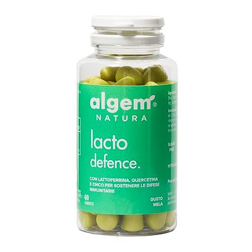 Lattoferrina 200 mg/Dose Con Quercetina, FOS e Zinco 60 Gommose Algem Natura® LACTO DEFENCE Integratore Difese Immunitarie Bambini, Sistema Immunitario Adulti, Antiossidante Naturale, Immuno
