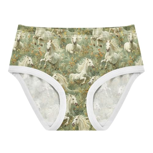 Girls Underwear Soft Cotton Horses Floral Kids Panties in Sizes 2/3t, 4t, 5t, 6 and 8