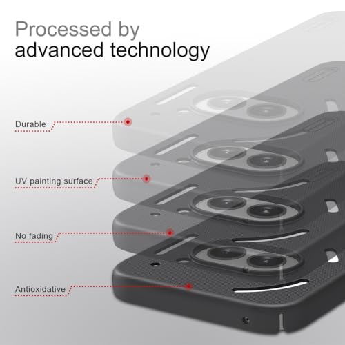 Image of Nothing Phone 2a Back Cover, Super Frosted Shield Matte Hard PC Case with salient dot Design case for Nothing Phone (2a) (Black)