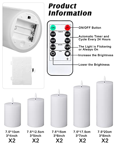 Image of Leelosp 10 Pcs LED Flameless Candles Battery Operated with Remote Timer