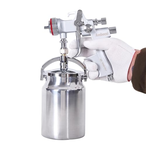 Image of HVLP Spray Gun, Siphon Air Paint Sprayer Gun with 1.7mm Nozzle Sets, 1000CC Automotive Paint Gun, Professional for Car, Furniture, House Painting