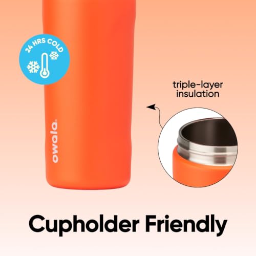 Image of Owala Kids FreeSip Insulated Stainless Steel Water Bottle with Straw, BPA-Free Sports Water Bottle, Great for Travel, 16 oz, Blue Citrus