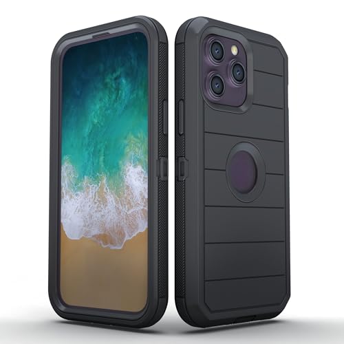 Image of Pirum Protective Back Case Compatible for Apple iPhone 14 Pro MAX Cover PC + TPU Full Body Shockproof Drop Protection - Black