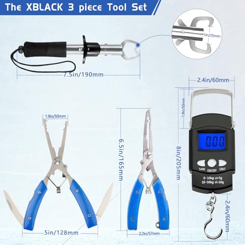 XBLACK Fishing Tool Kit Fishing Pliers Fish Gripper Fishing Scale Fish Grip Tools Set Saltwater Resistant Fishing Gear (Simple Set - A) - Image 6