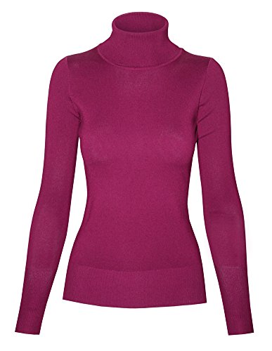 Image of Cielo Womens Solid Basic Stretch Turtleneck Pullover Knit Sweater
