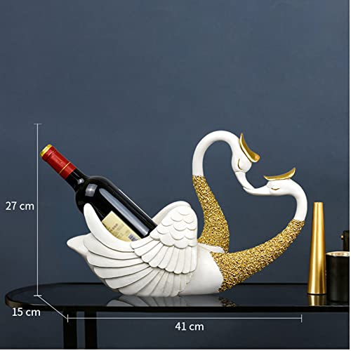Soporte para botellas cisne decorativo de resina para mesa miniatura 2