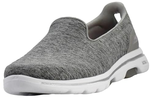 Skechers Women's Go Walk 5 Honor Sneaker, Grey, 10 Wide
