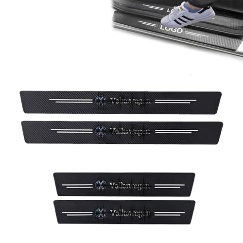 Image of Car Door Sill Carbon Fiber Wrap PPF Film Anti Scratch Guard Protector Stickers Accessories Compatible for Virtus, Taigun, Tiguan, Tayron, Golf, Polo, Vento, Ameo, Jetta