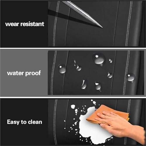 Housses de siège auto universelles en cuir imperméable pour ensemble complet de voiture - 5
