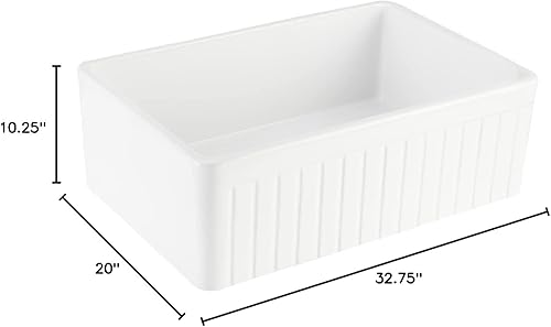 Miniatura 6 de Signature Hardware 447394 Curington - Fregadero de cocina de arcilla refractaria de 33 pulgadas, color blanco