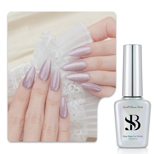Sun&Beam Nails One-Step 585 - Esmalte de uñas de gel magnético 3 en 1, 12 ml, sin base ni capa superior, luz UV recomendada, fácil de quitar (#585 Rosen-Nude)