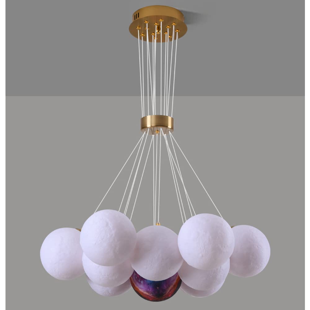 Lampa sufitowa z nadrukiem 3D nowoczesna kreatywność lampka nocna wszechświat planeta księżyc latarnia jadalnia bar lampa wisząca LED pokój dziecięcy SXSHEYSier PLA