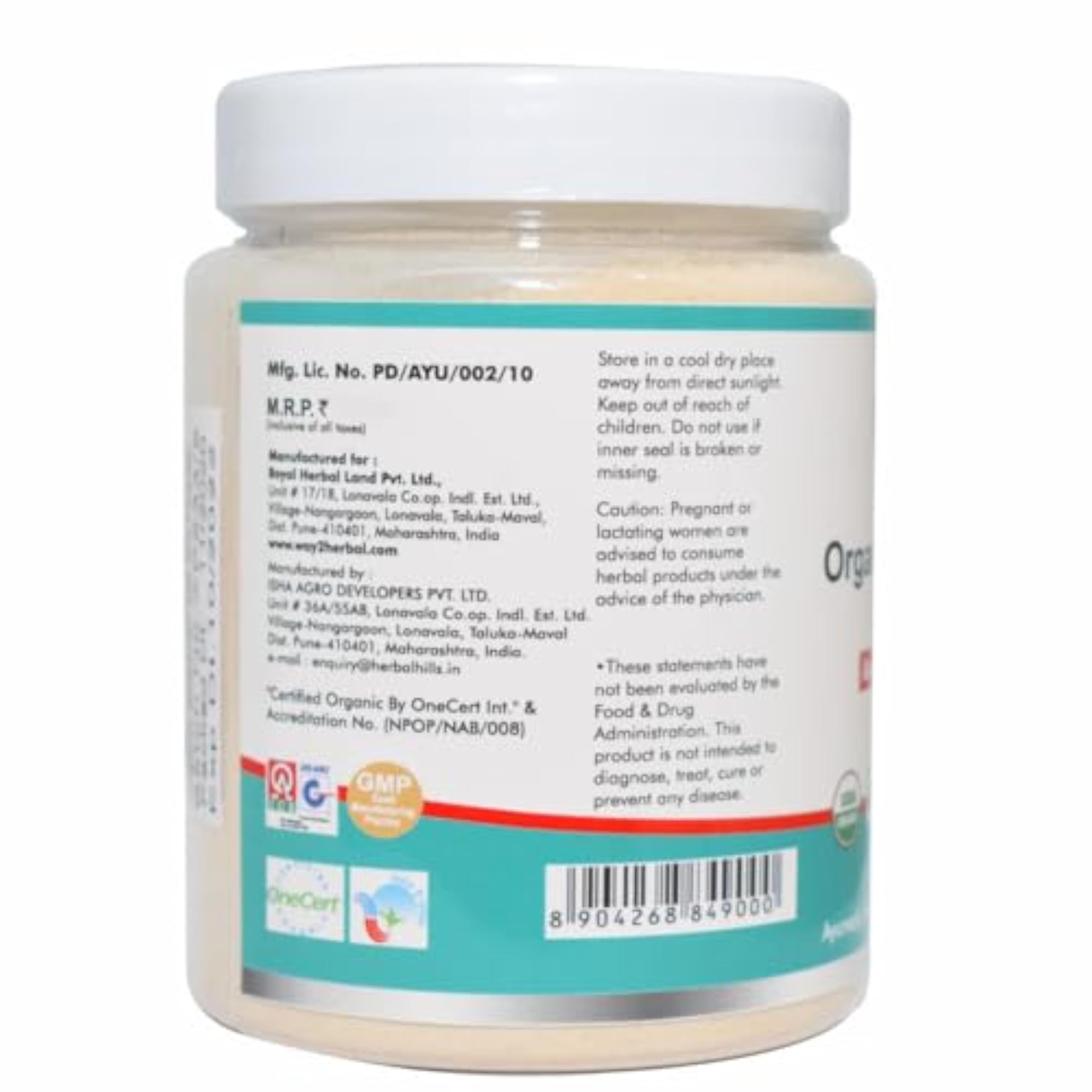 Way2Herbal Organic Shatavari Powder, Pack of 4, 200g