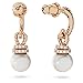 Swarovski Originally Pearl Drop Earrings, Clear Stones in a Rose Gold-Tone Finished Setting, Part of the Swarovski Originally Collection