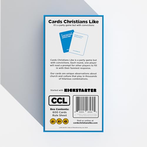 christians like cards party game  600 cards  humorous prompt cards with funny or edgy responses  fun for teens adults  ideal for families youth groups bible studies game nights