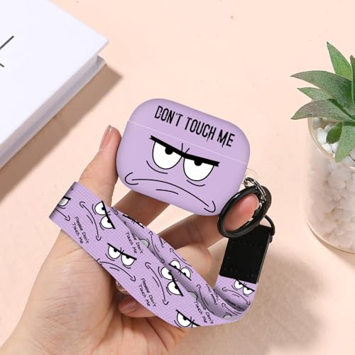 Image of Compatible with Airpods Pro 3 Case(2025),Don't Touch Me for Airpods Pro 3rd Generation Cases Cover with Lanyard Soft Silicone Cute Shockproof Cover for Women Men,Black