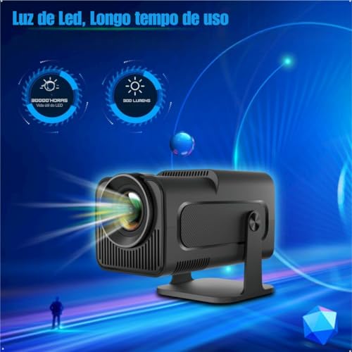Projetor HY320 Mini Wifi 4K 390 Android 11 Smart - Portátil com 5G Wifi 6, Bluetooth 5.0, 12,000 Lum