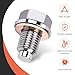 Teybouk Car Stainless Steel Engine Oil Drain Plug, 14 x 1.5 Engine Sump Drain Bolt, Hex Bolt Heavy-Duty Oil Plug with Copper Gasket, Universal for Most Cars, Motorcycles, Boats (Silver)