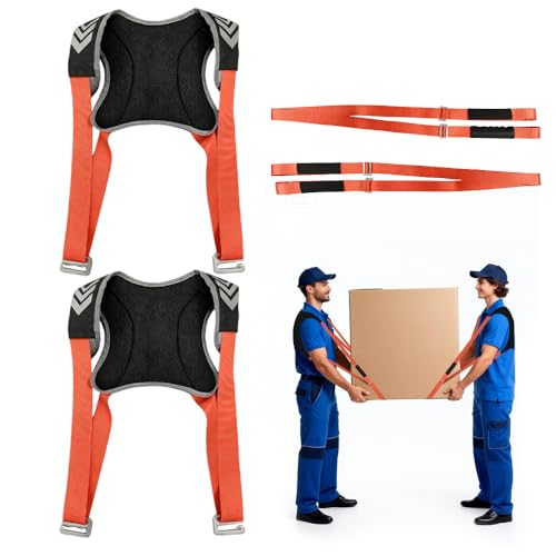 2 Stück Tragegurte Umzug, Polyester Tragegurt, Tragegurte Umzug 2 Personen mit Schwamm-Weste, Mehrzweck Möbeltragegurte, Hebegurt Umzugshelfer für Möbel und Geräte