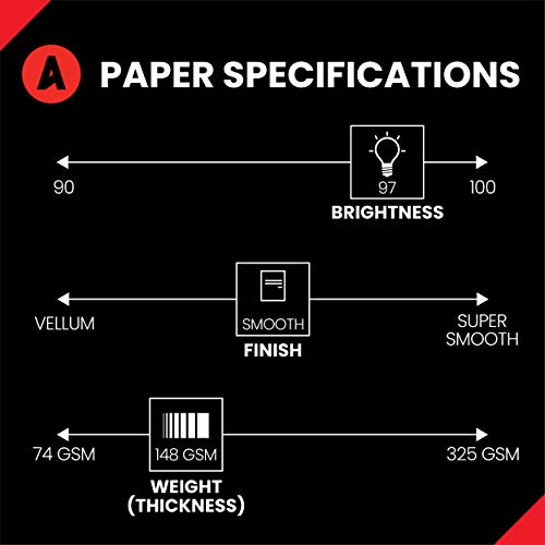 Accent Opaque White Printer Paper, 11” X 17” 40Lb Bond/100Lb Text Copy Paper – 250 Sheets (1 Ream) – Premium Smooth Finish Computer Paper, 97 Bright, 148Gsm – Multipurpose White Copy Paper – 188081R #TOP1