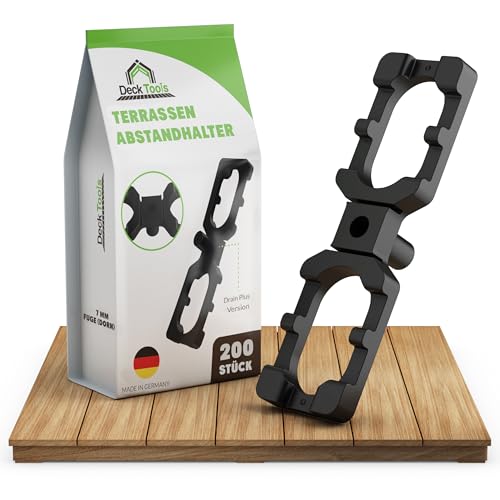 Deck Tools 200 Stück 7 mm - Abstandhalter für Terrassendielen Terrassenbau Distanzhalter für gleichmäßige Fugen & Hinterlüftung Kunststoff-Distanzstück für Holzterrassen & WPC Made in Germany