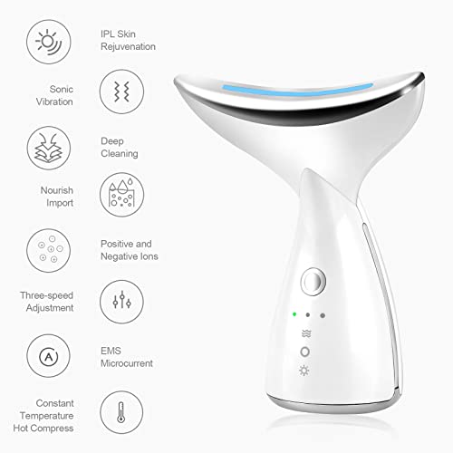 Commodery Microglow Handset, Red Light Therapy For Face, Face Lift Device, Skin Beauty Device For Face And Neck, 3 In 1 Portable Electric Face Massager(White) Aidmtong #TOP5