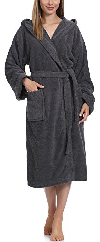 Ladeheid Damen Frottee Bademantel aus 100% Baumwolle LA40-102 (Graphite (D07) (Gramatur 450), M) Cover