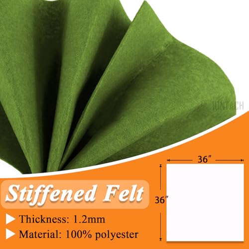 Image of IONTACH 36 inch X 36 inch Stiff Felt Fabric 1.2mm Thick (Moss Green) | Felt Sheet for Craft, Sewing, Patchwork, Liner Decorations, School Projects, Home Decor