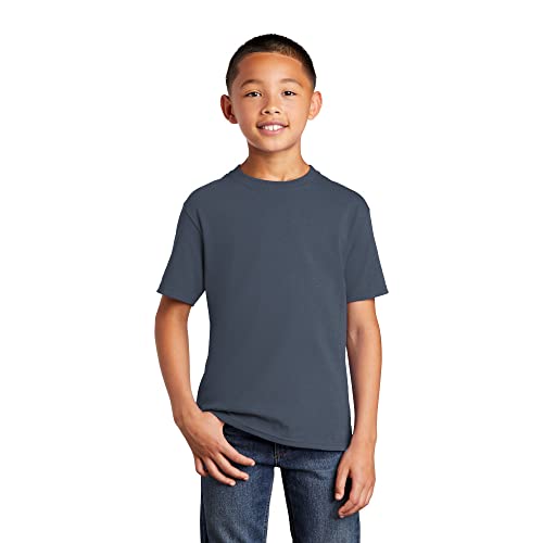 Port & Company - Youth Core Cotton Tee XL Steel Blue